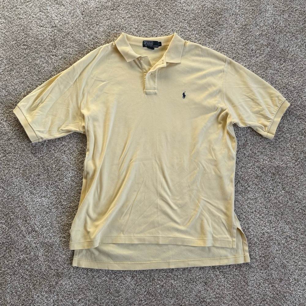 Ralph Lauren Pale Yellow Polo Shirt with Navy Pony